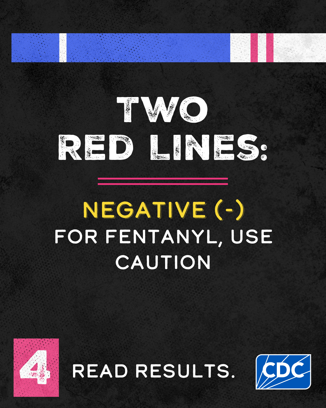 Fentanyl test strip showing a positive one-line result indicating fentanyl present